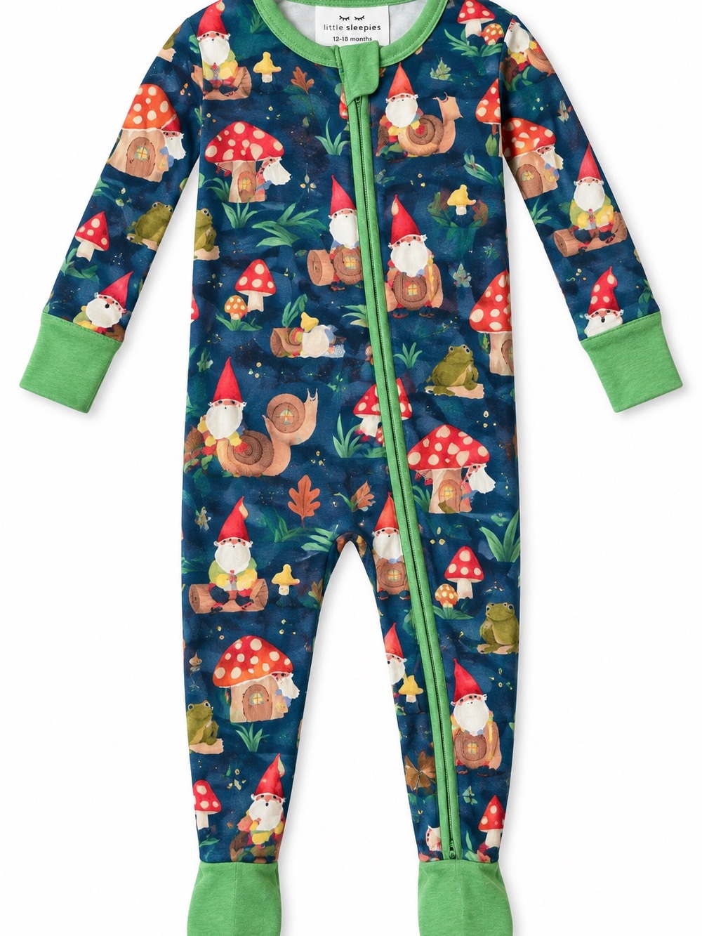 Little Sleepies Gnome Sweet Gnome Bamboo Zippy Pajamas 12-18M